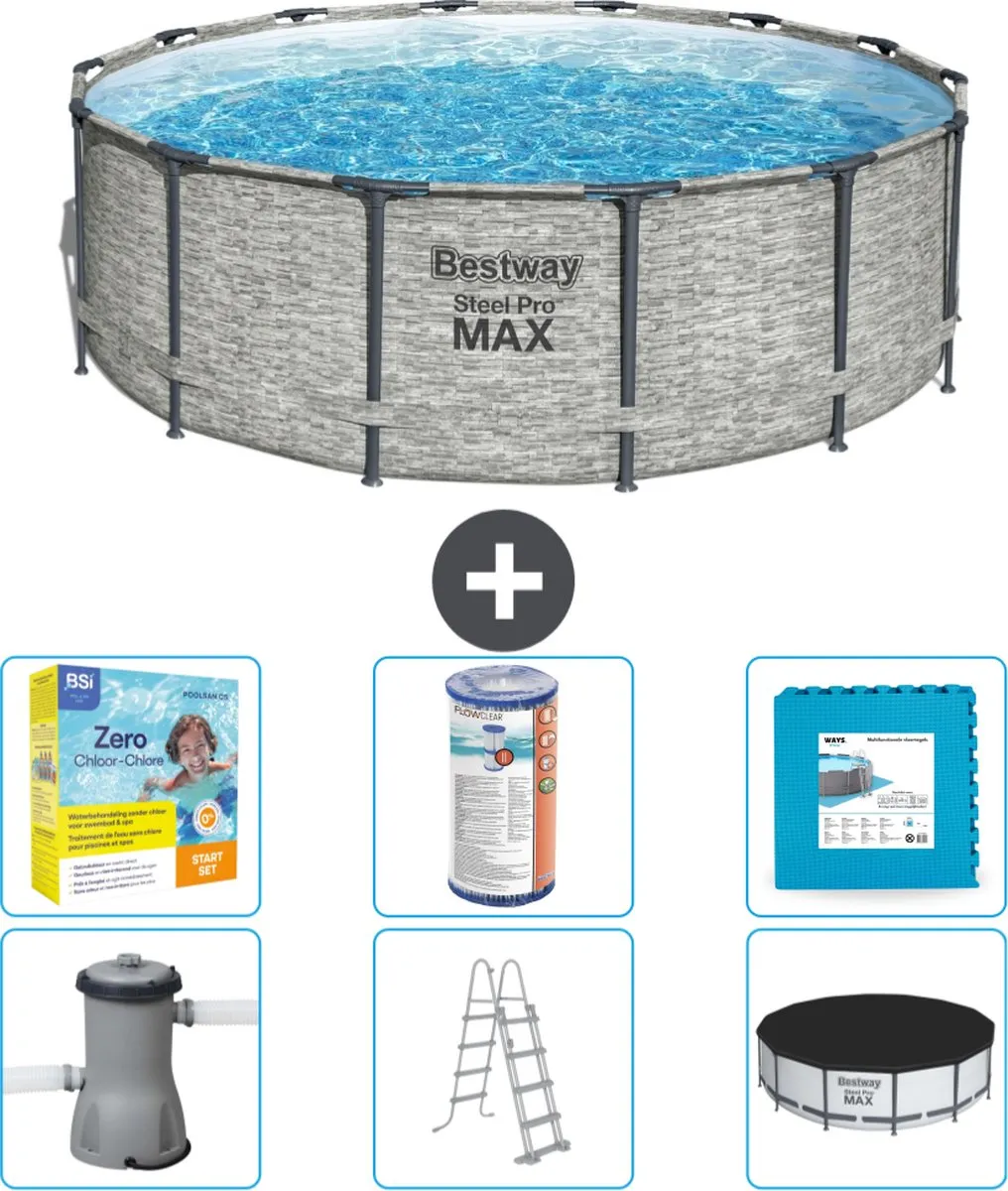 Bestway Steel Pro MAX Zwembad 427cm - Grijs