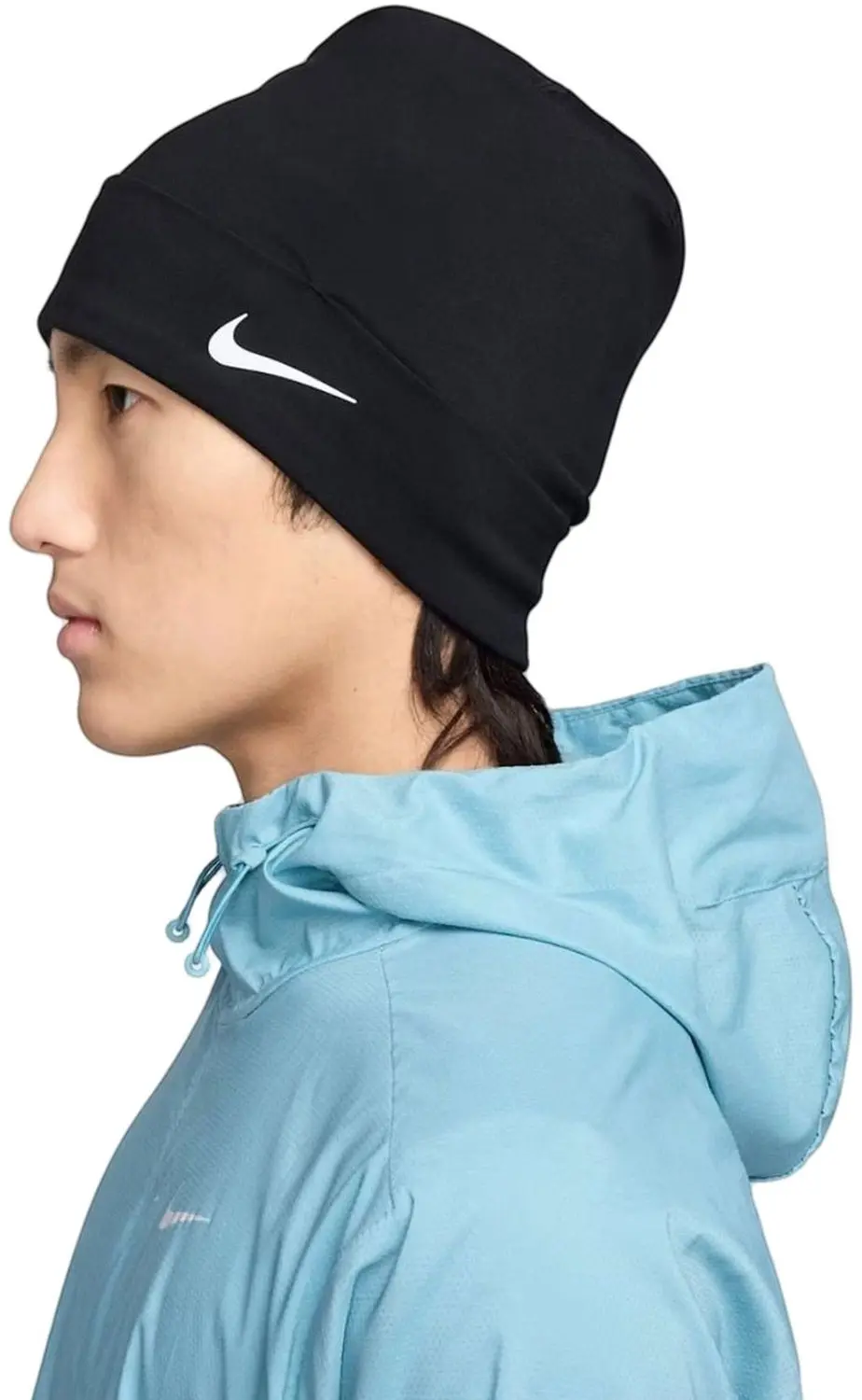 Nike Peak Dri-FIT Cuffed Running Beanie - Black/Silver - afbeelding 2 van 3