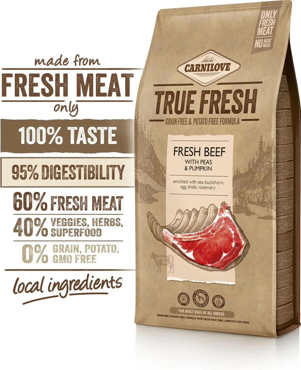 Carnilove True Fresh Hondenvoer Rundvlees Graanvrij 11,4kg