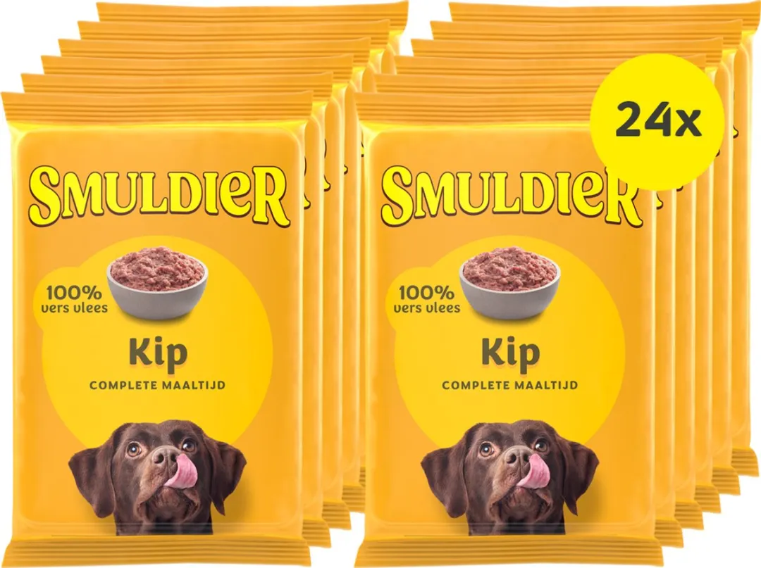 Smuldier Kip Diepvries Hondenvoer - 24 Stuks