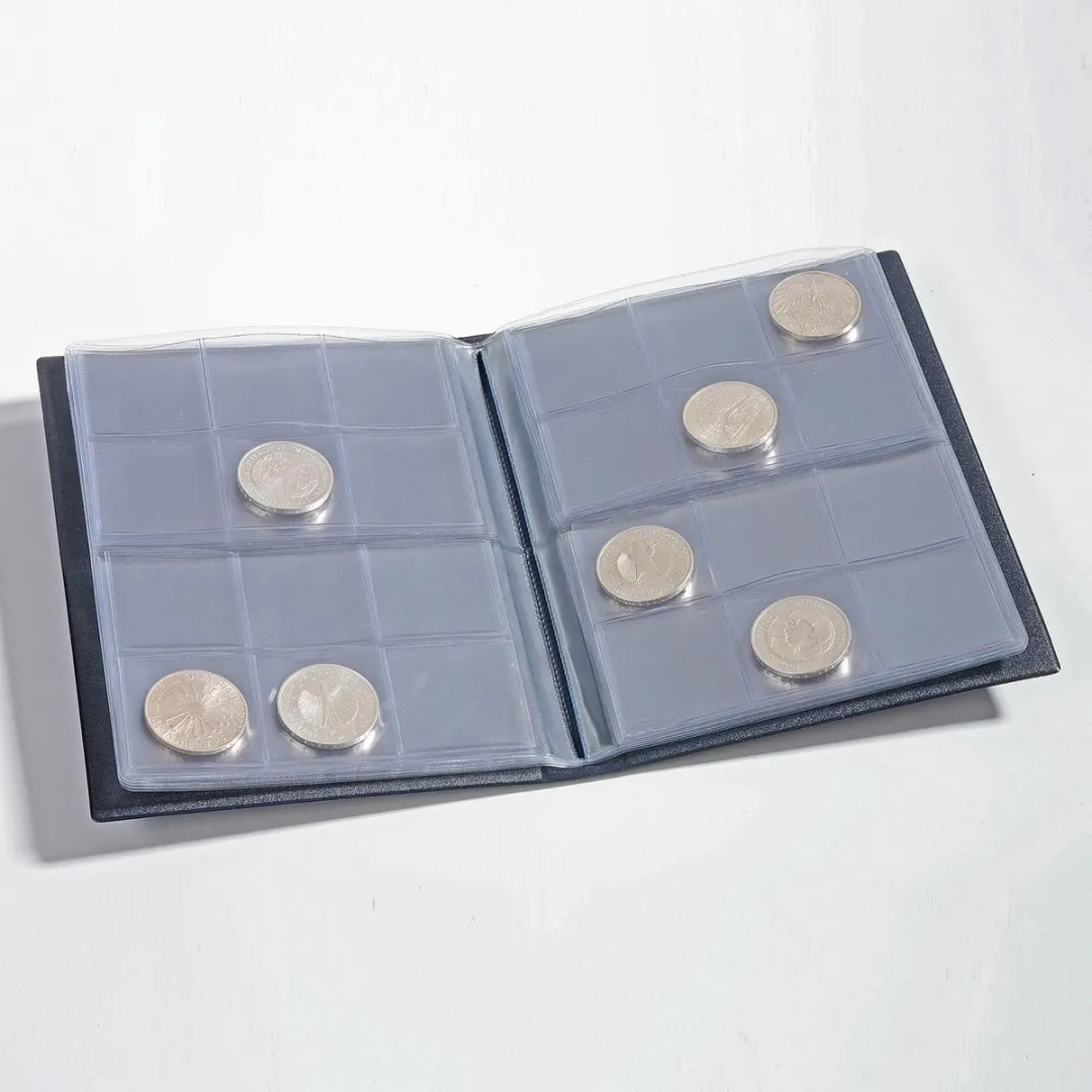 Leuchtturm Muntenalbum 96 Stuks - Blauw/Zilver
