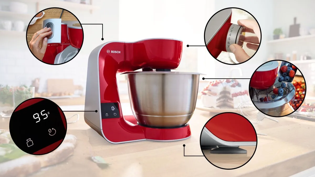 Bosch MUM5X720 Keukenmachine 1000W - 3,9L Rood