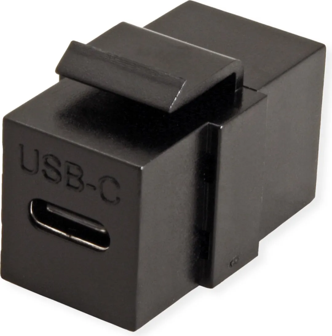 Value USB Type C Keystone Module - 10 Gbps - Zwart - afbeelding 2 van 6