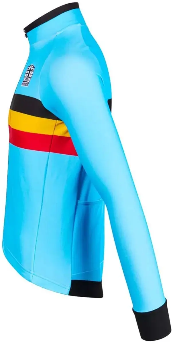 BIORACER Officieel Team Belgie 2023 Icon Fietsshirt met Lange Mouwen Tempest Thermal Blauw - Maat L - afbeelding 6 van 6