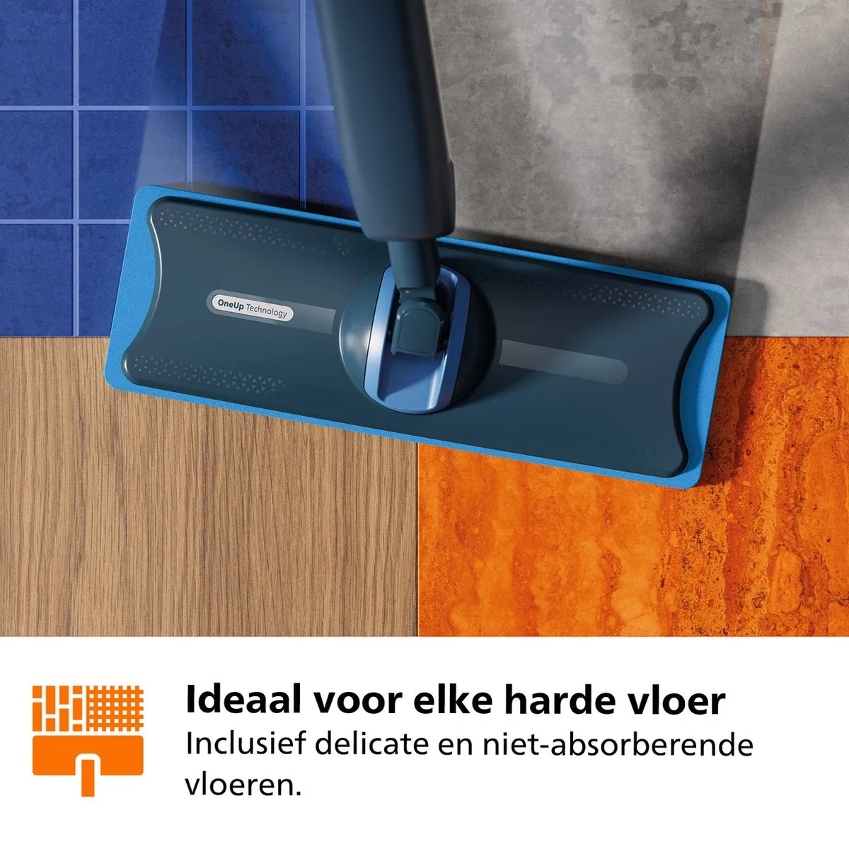 Philips OneUp XV5113/01 Elektrische Dweil - Donkerblauw - afbeelding 6 van 6