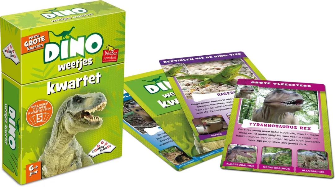 Dino Weetjes kwartet - Kaartspel - Boordevol leuke feitjes over dino’s