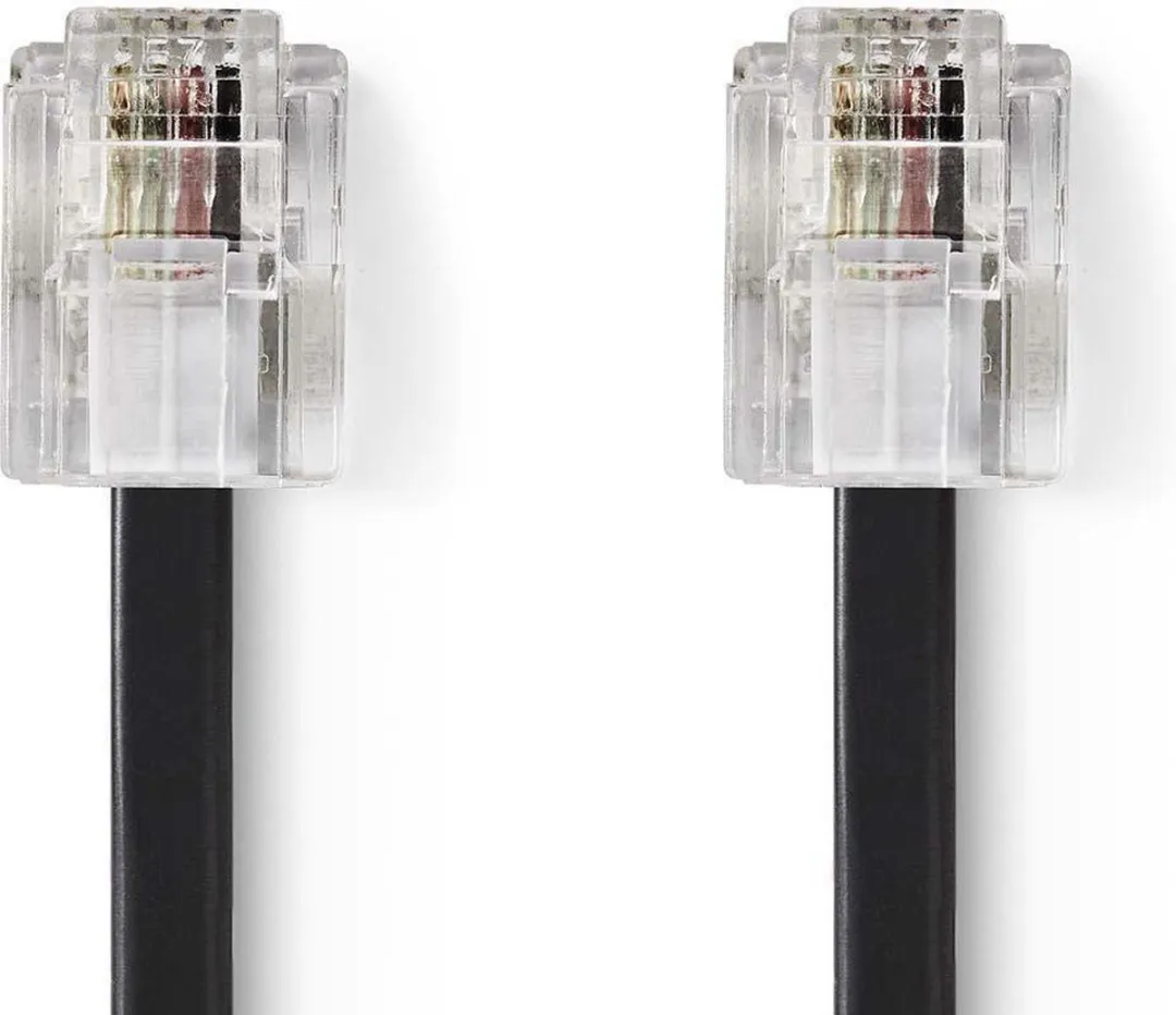 Nedis TCGL90200BK50 Telecomkabel RJ11 - 5m - Plat - Goud - Zwart
