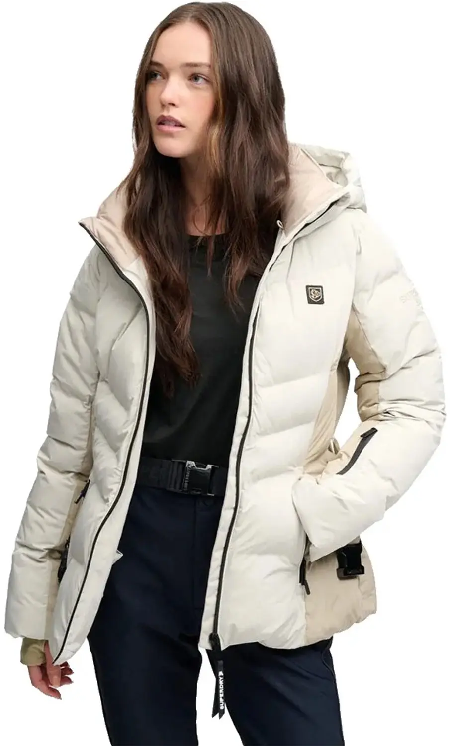 Superdry Luxe Dames Ski Jas - Chalet Cream - afbeelding 4 van 6