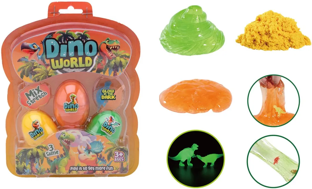 Johntoy Dino Slijmeieren Glow in the Dark - Multicolor