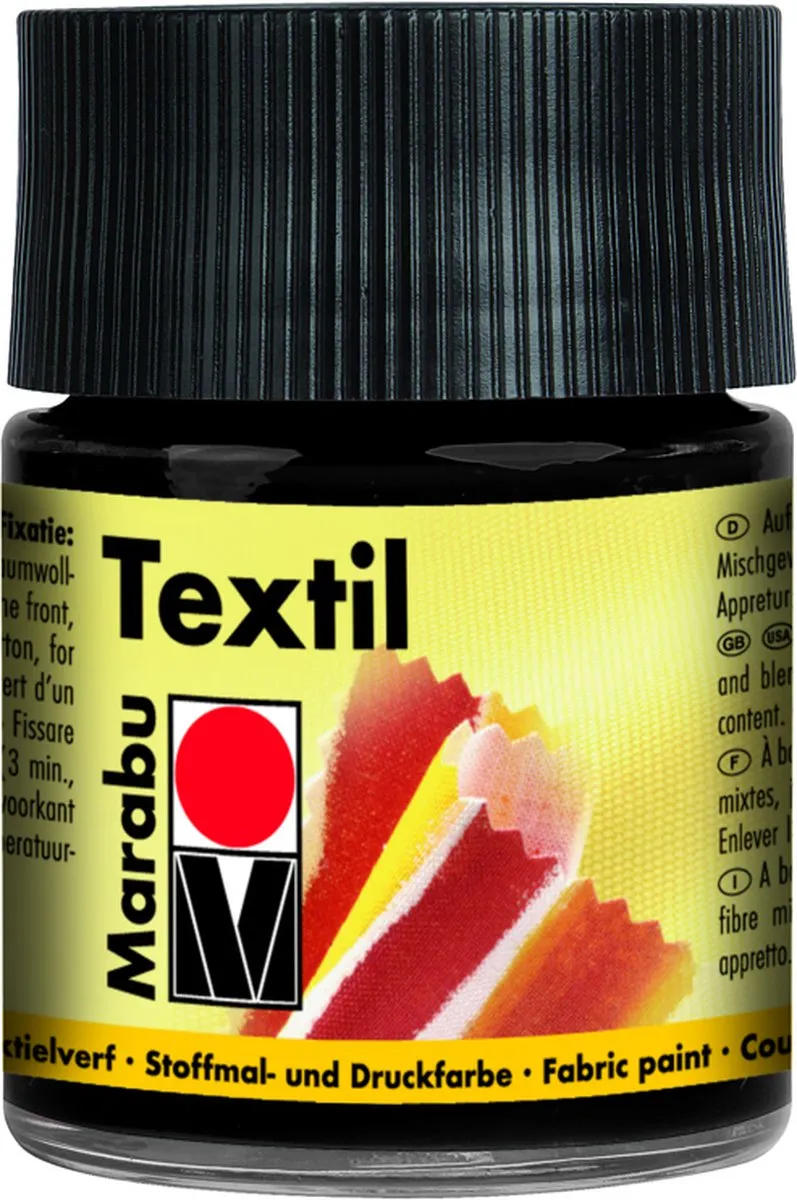 Marabu Textil 073 Watergedragen Verf Zwart 50ml