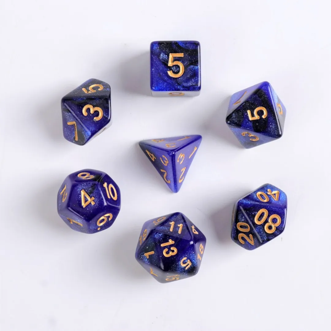 Lapi Toys D&D Dobbelstenen Set 7-delig - Acryl - Blauw