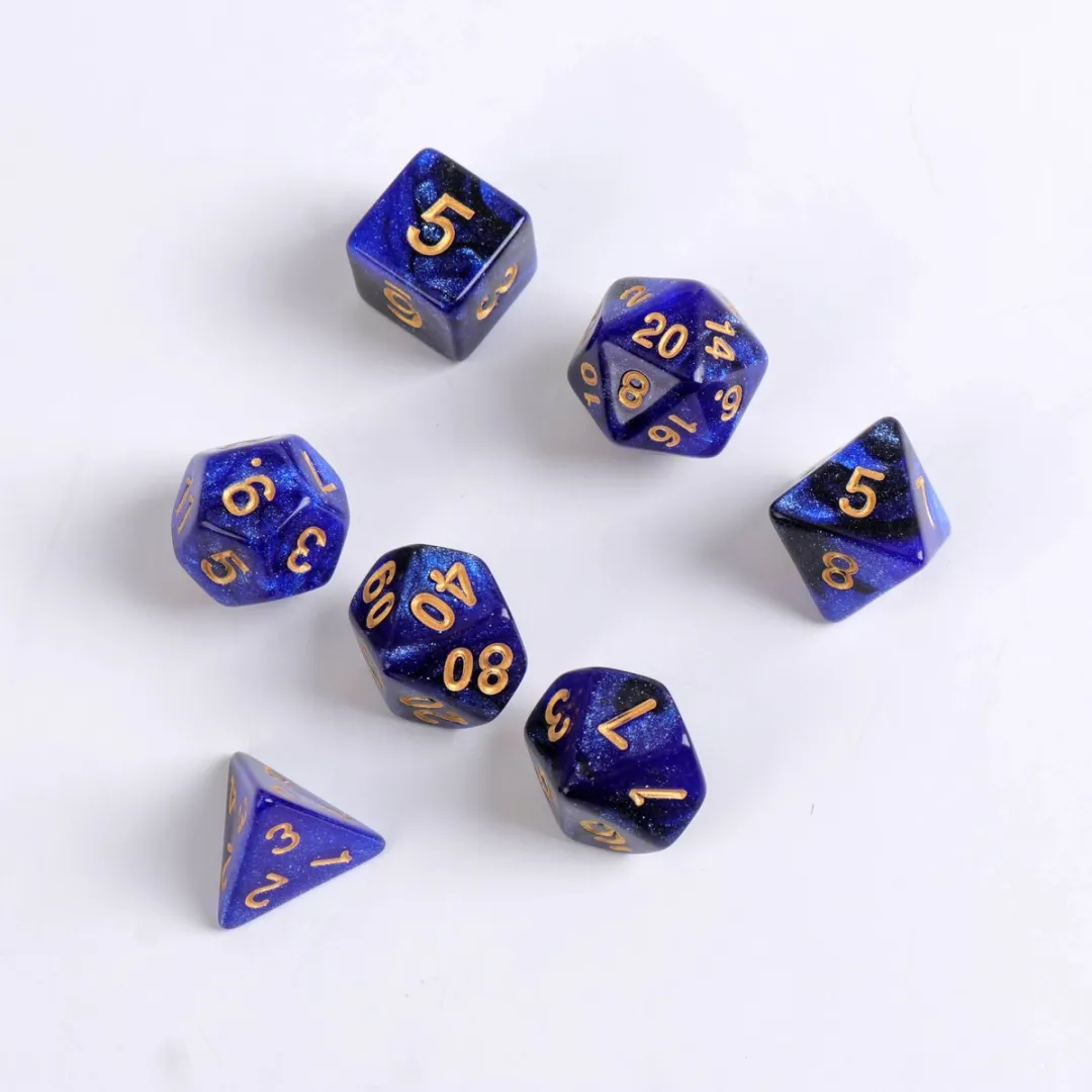 Lapi Toys D&D Dobbelstenen Set 7-delig - Acryl - Blauw