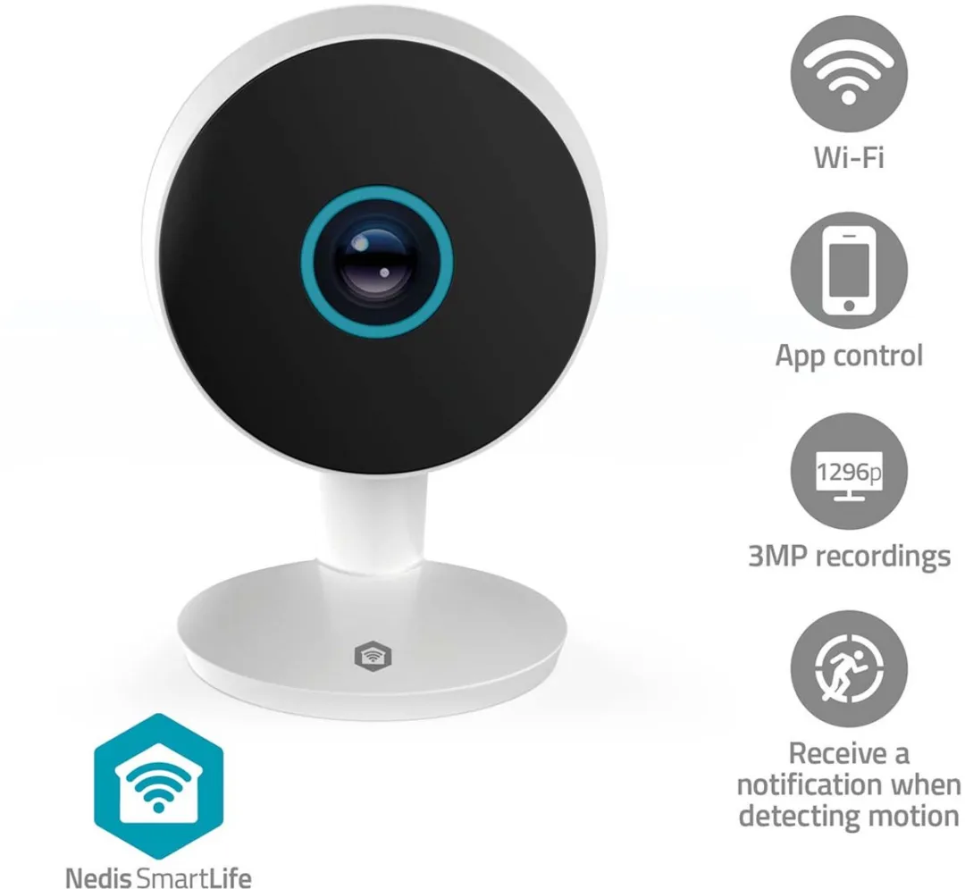 Nedis SmartLife WIFICI08CWT Beveiligingscamera Binnen