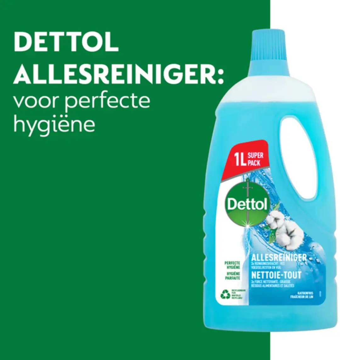 Dettol Power & Fresh Allesreiniger Katoenfris - 1 liter - afbeelding 4 van 6