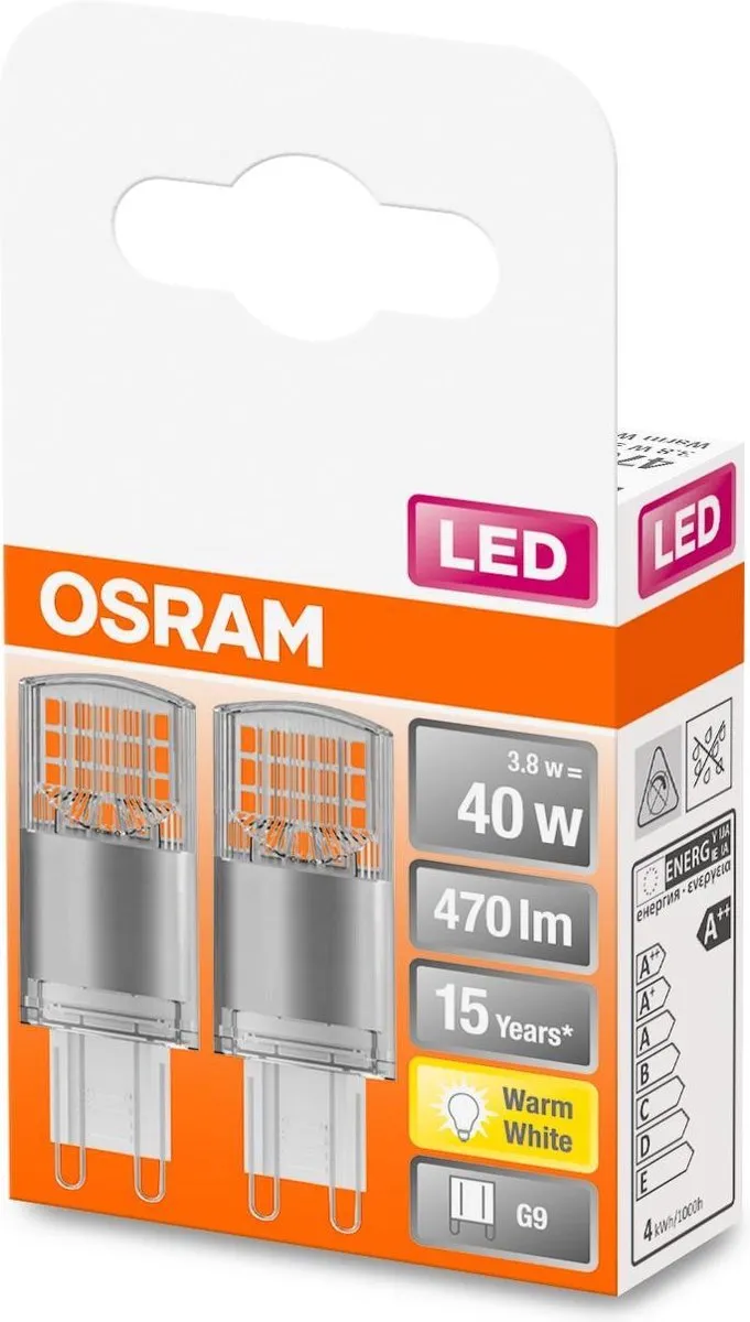 Osram LED Ballon 4.2W Warmwit - 2 Stuks