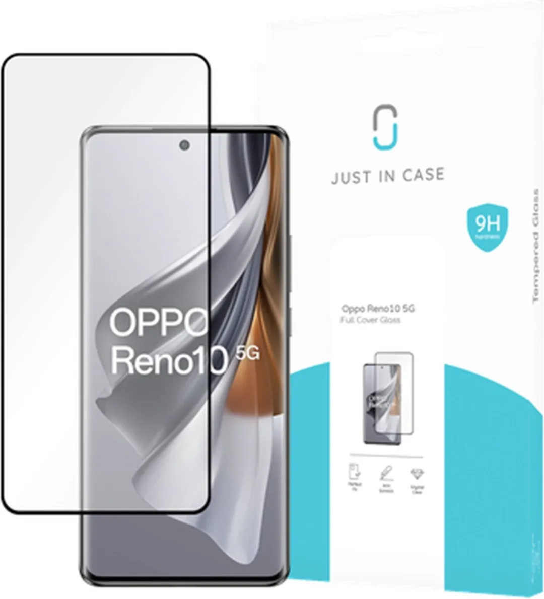 Just in Case Oppo Reno10 Full Cover Tempered Glass - Zwart
