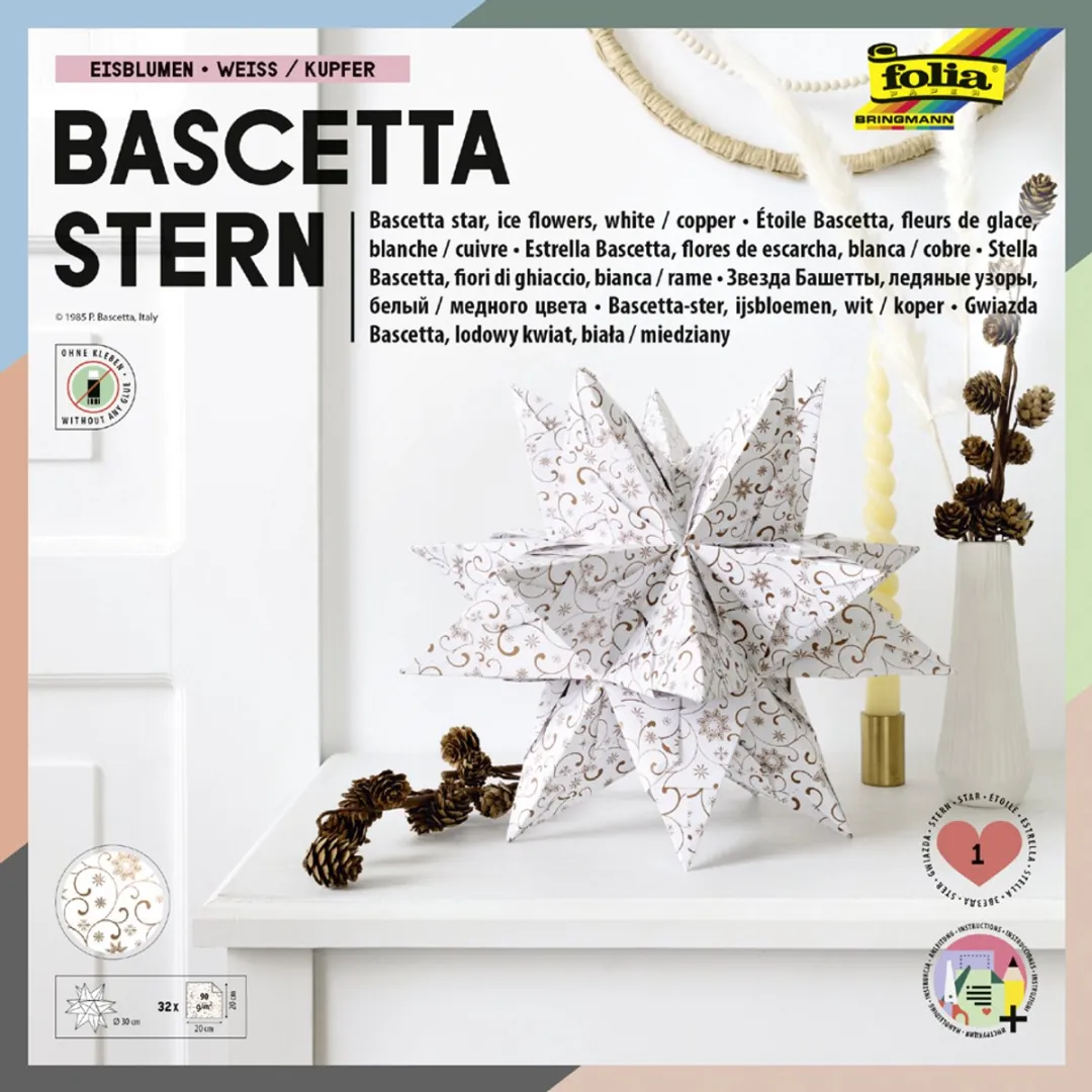 Folia Vouwblaadjes Bascetta-ster Lila/Zilver - 32 Stuks