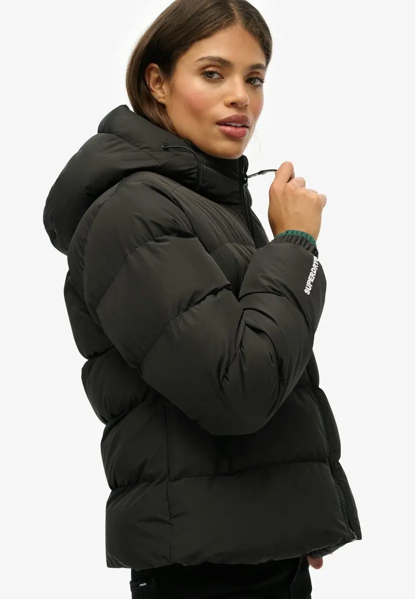 Superdry Hooded Sports Puffer Jas Dames - Zwart - afbeelding 3 van 6