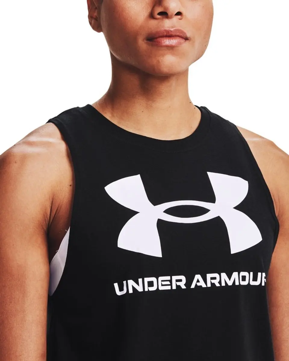 Under Armour Sportstyle Graphic Tanktop Dames - Zwart - afbeelding 2 van 5