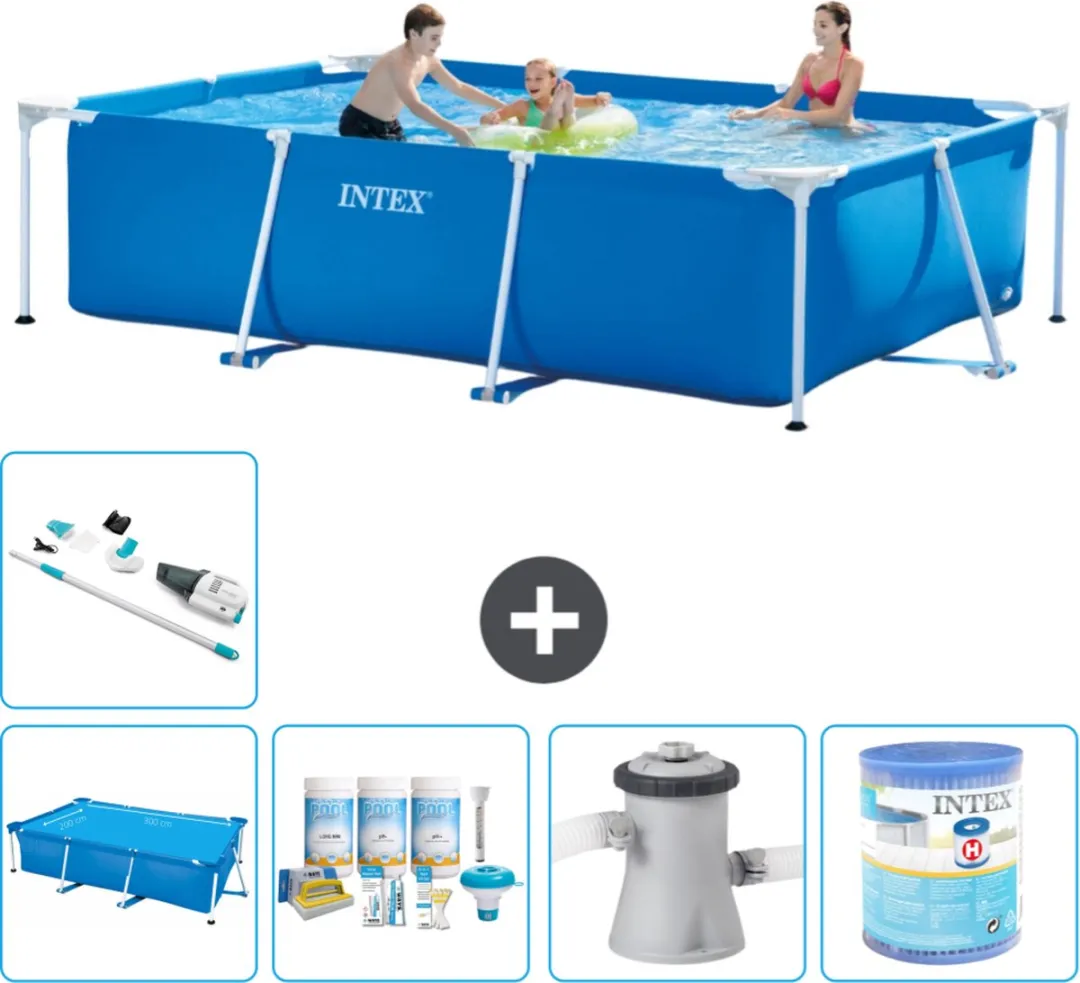 Intex Rechthoekig Frame Zwembad 300x200x75cm - Blauw