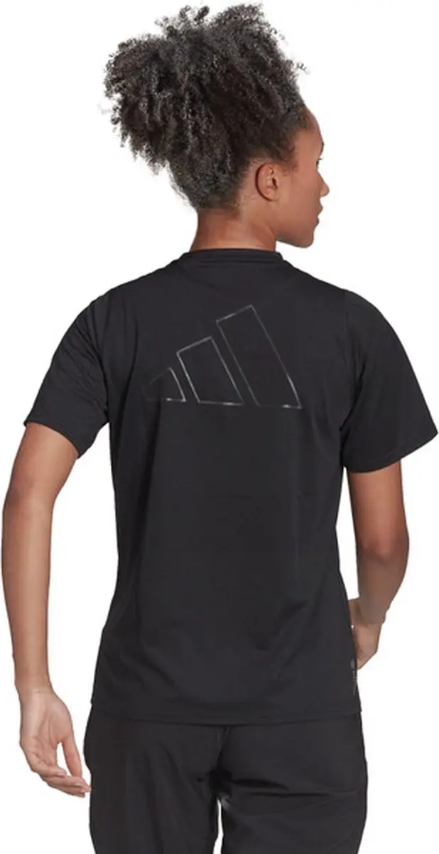 adidas Run Icons 3bar Dames Running T-shirt - Zwart - S - afbeelding 4 van 5