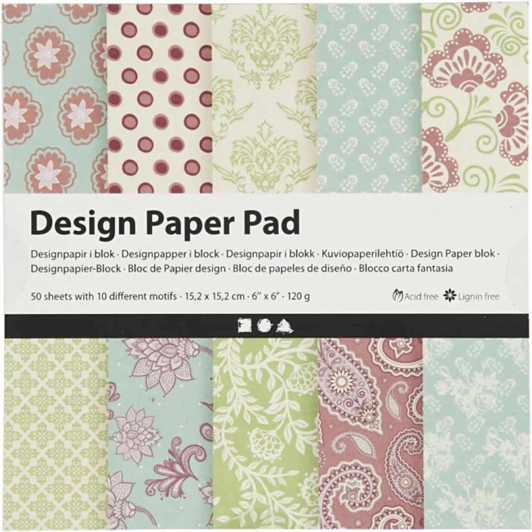 Creativ Company Design Papier Blok 15x15cm