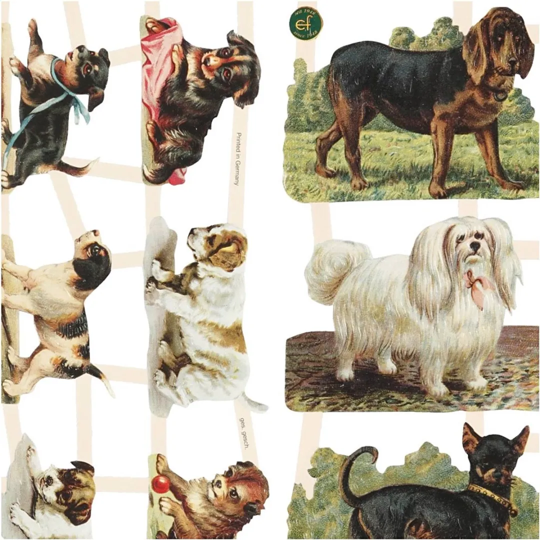 Creativ Company Vintage Plaatjes Honden Poëziealbum - 16,5x23,5cm - Multicolor