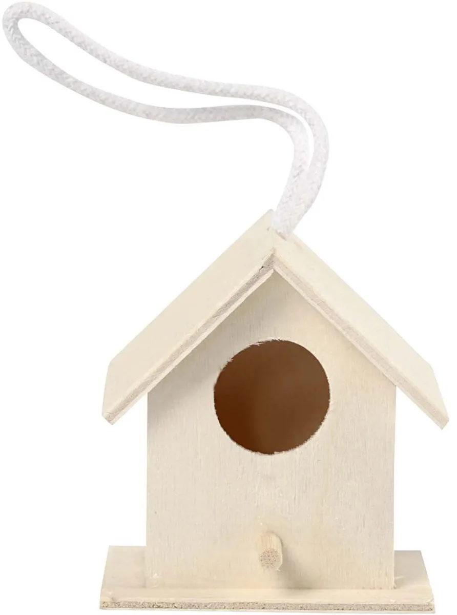 Creativ Company Houten Mini Vogelhuis 6x6cm - Naturel