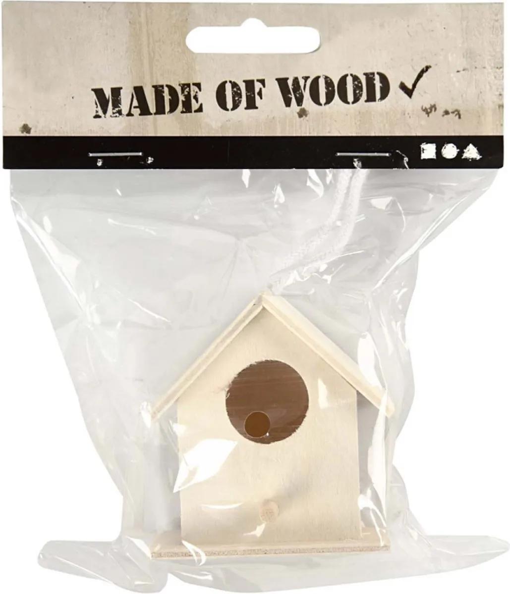 Creativ Company Houten Mini Vogelhuis 6x6cm - Naturel