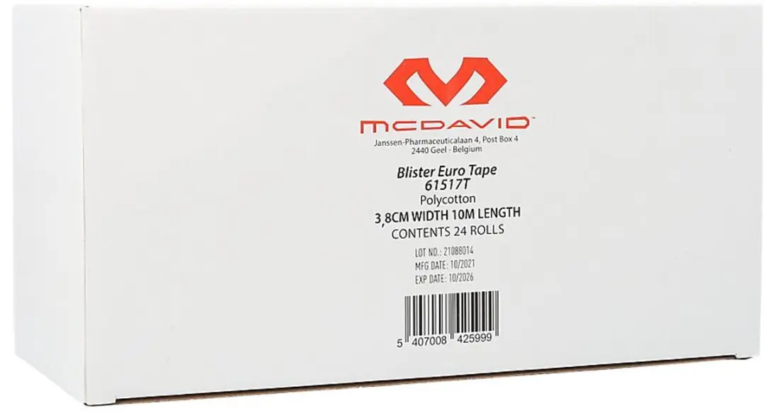 McDavid Eurotape Plakband 3.8cm x 10m - 24 Rollen Wit - afbeelding 3 van 5