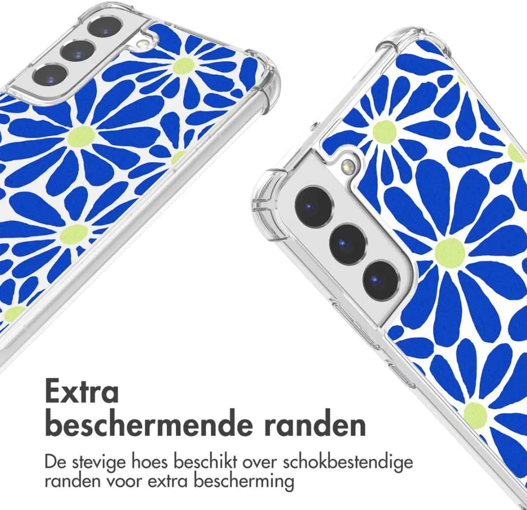Imoshion Hoesje Samsung Galaxy S22 Plus Cobalt Blue Flowers Connect