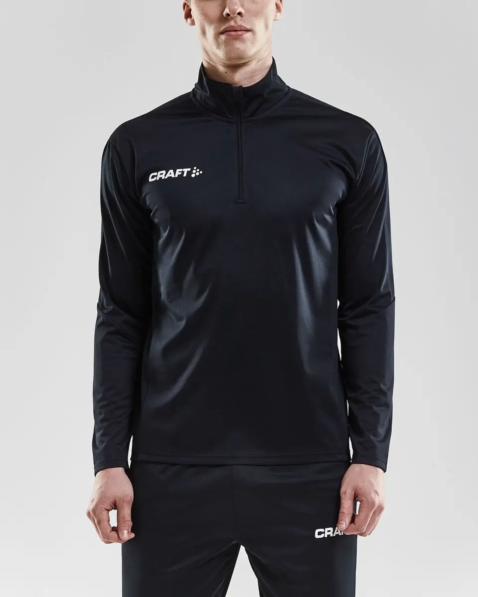 Craft Progress Halfzip LS Tee - Zwart/Wit - S - afbeelding 2 van 4
