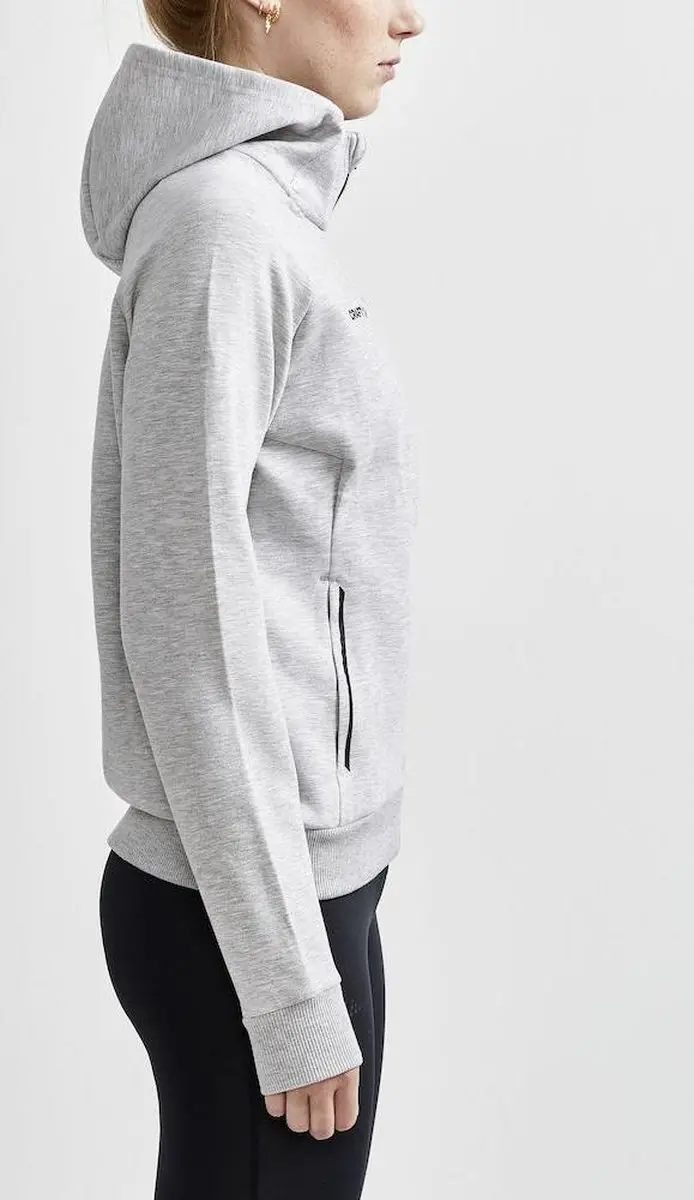 Craft CORE Soul Full Zip Capuchon Dames - Grey Melange - S - afbeelding 4 van 5