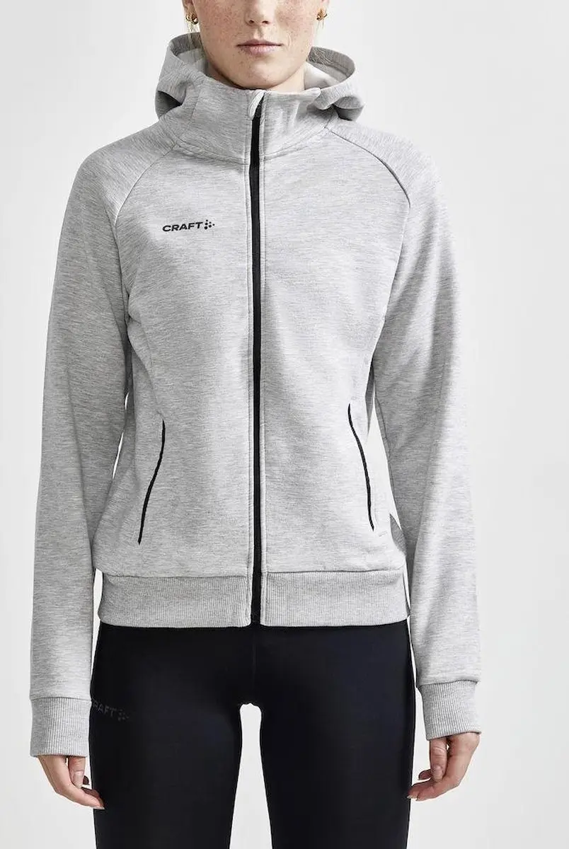 Craft CORE Soul Full Zip Capuchon Dames - Grey Melange - S - afbeelding 2 van 5