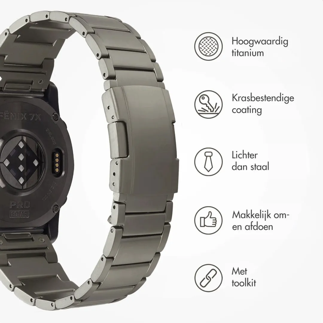Accezz Titanium Smartwatchband - 26mm - Zilver