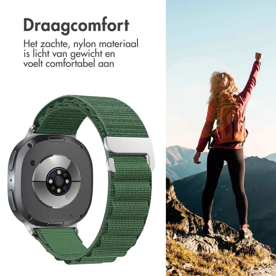 Imoshion Nylon Bandje Samsung Galaxy Watch 8/Classic - Donkergroen