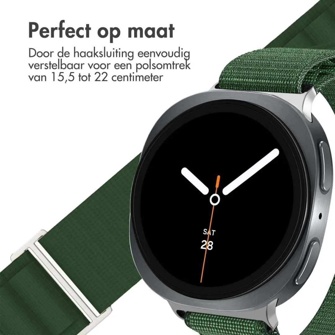 Imoshion Nylon Bandje Samsung Galaxy Watch 8/Classic - Donkergroen