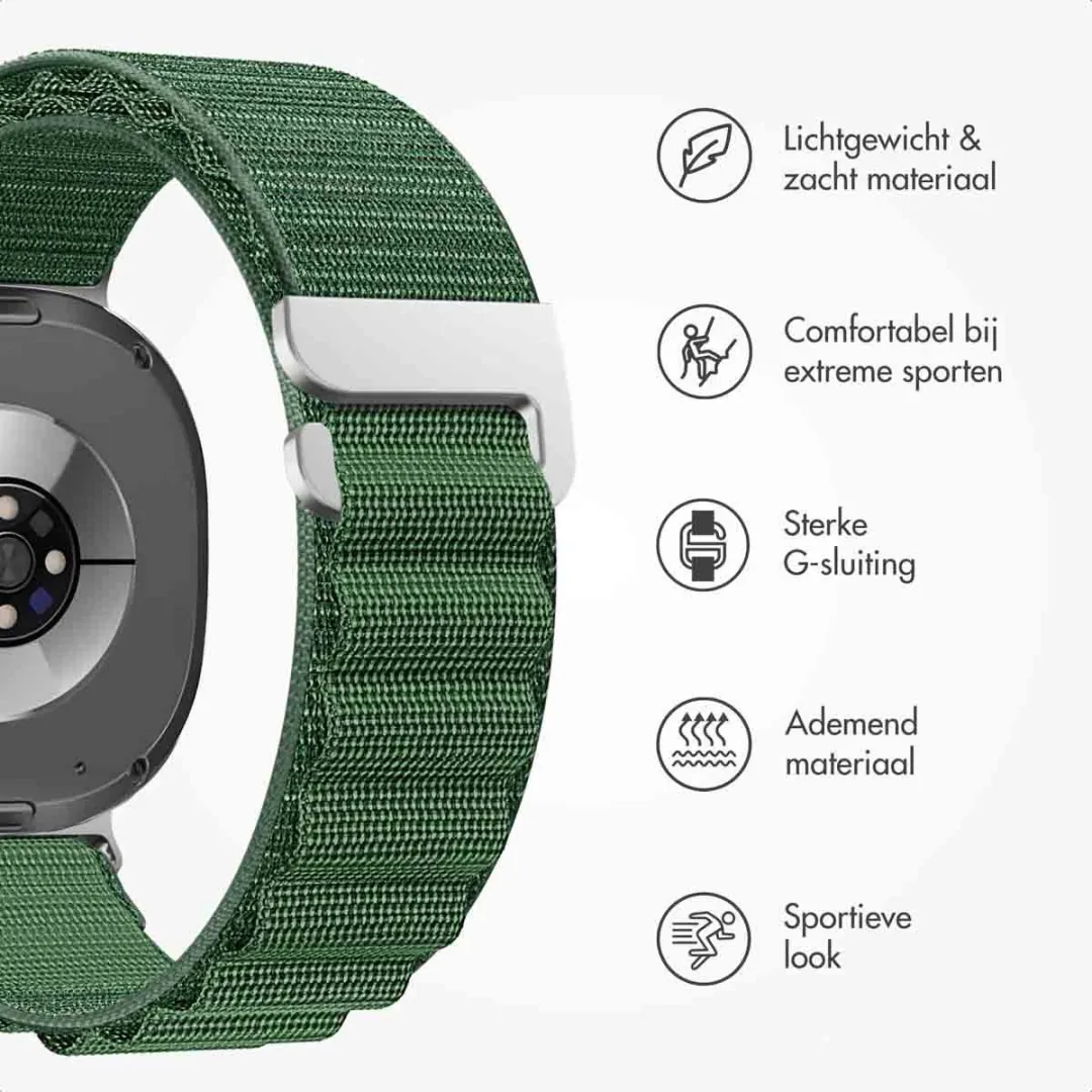 Imoshion Nylon Bandje Samsung Galaxy Watch 8/Classic - Donkergroen
