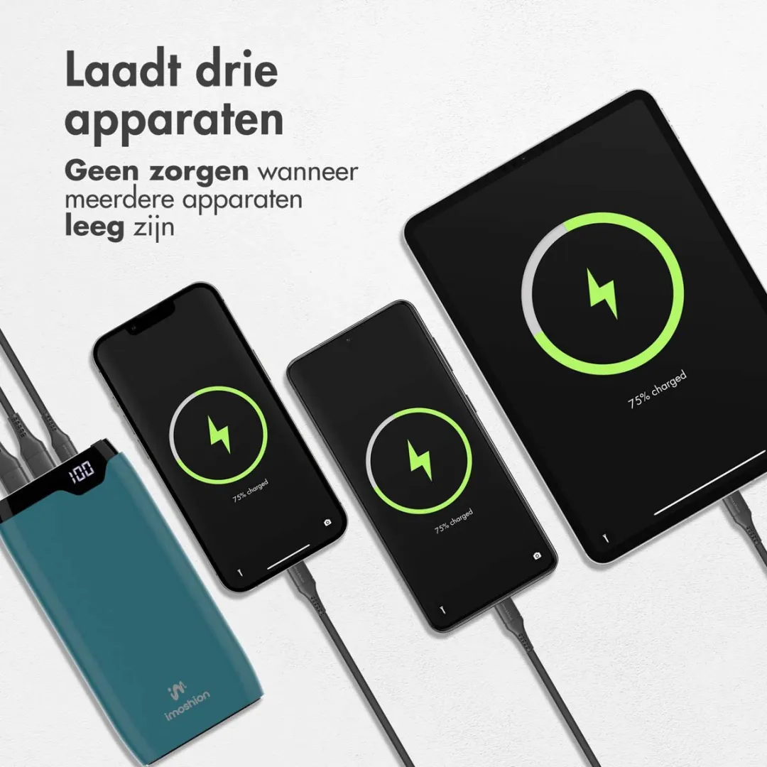 Imoshion Powerbank SH00079563 20000mAh - 22.5W - 3x USB - Groen