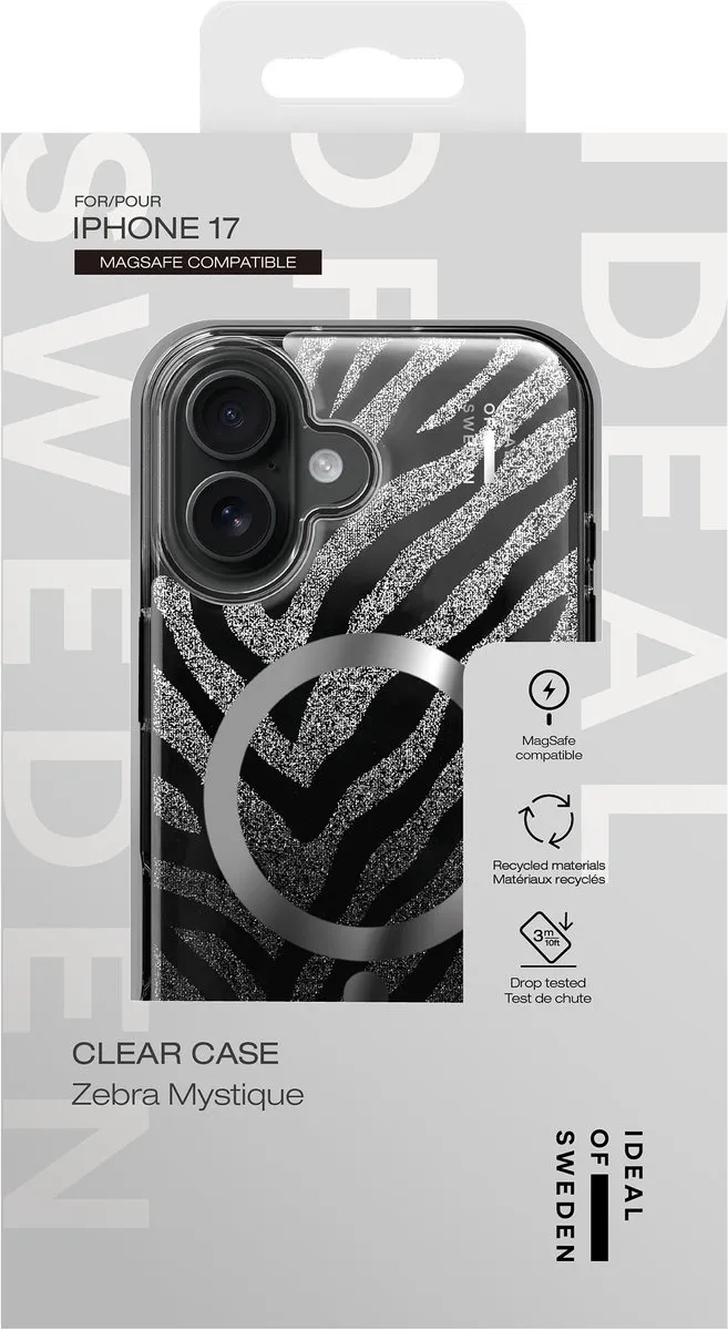 iDeal of Sweden Clear Case iPhone 17 - Zebra Mystique - IDCLCMS-I2561-573