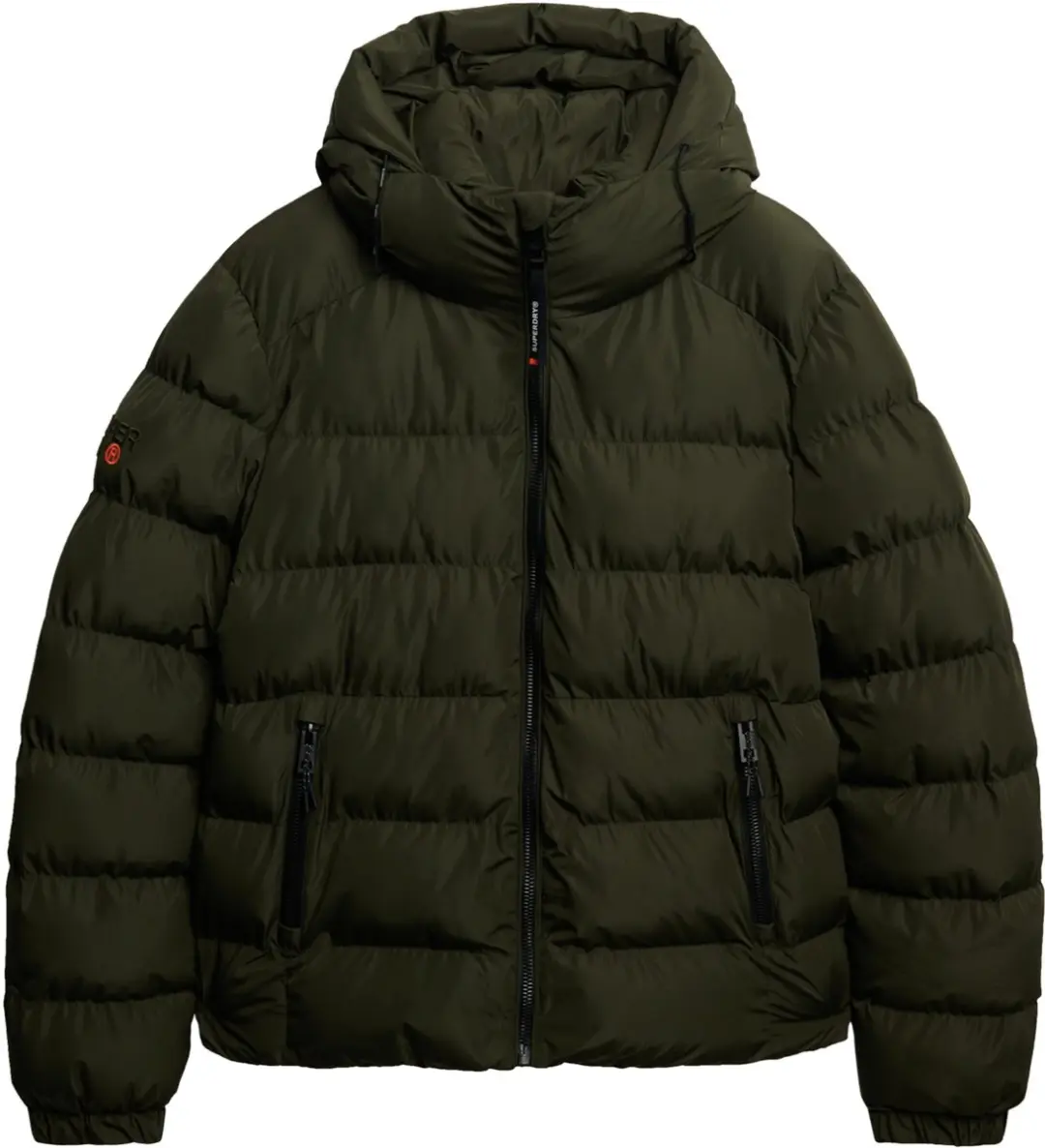 Superdry Hooded Sports Puffer Jas Heren - Army Khaki - L - afbeelding 5 van 6
