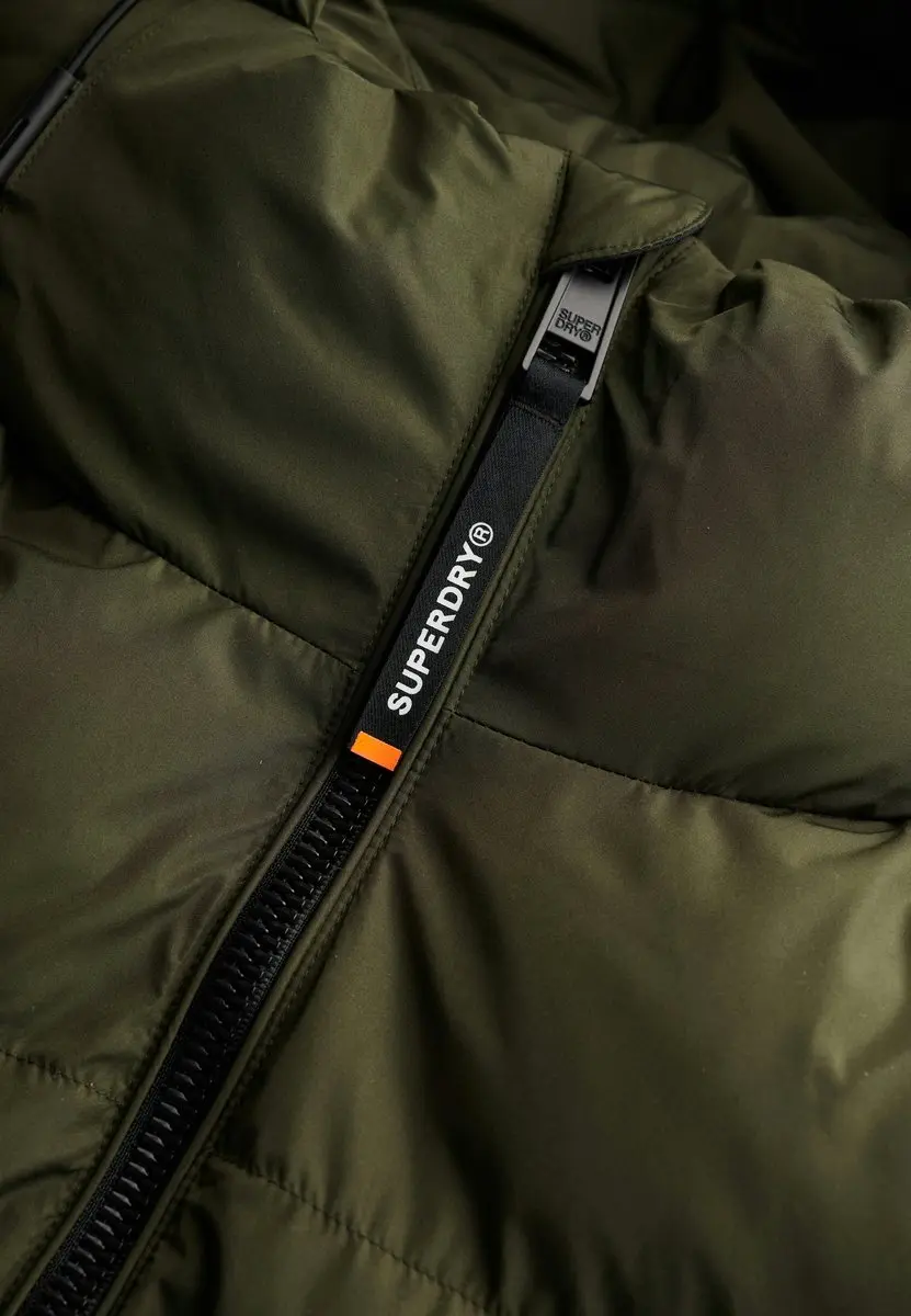 Superdry Hooded Sports Puffer Jas Heren - Army Khaki - L - afbeelding 4 van 6