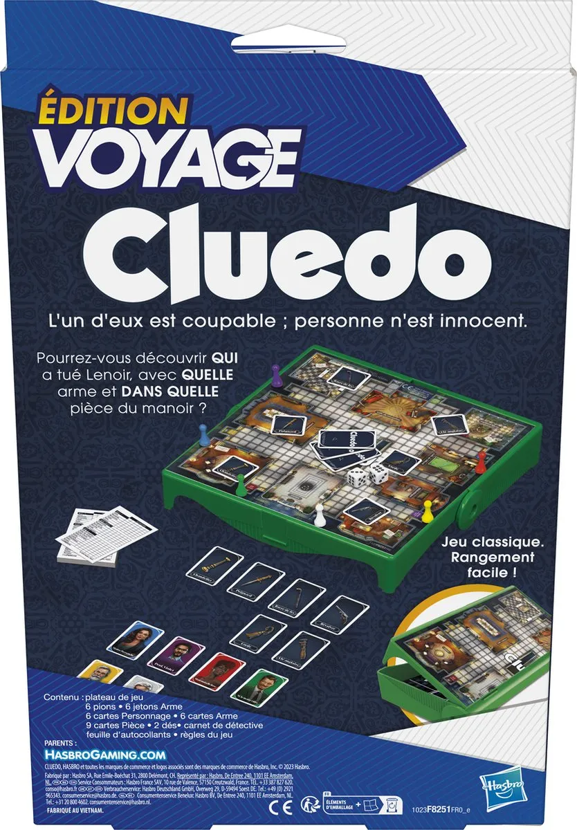 Hasbro Gaming Cluedo Grab & Go Detective Bordspel - 3-6 Spelers