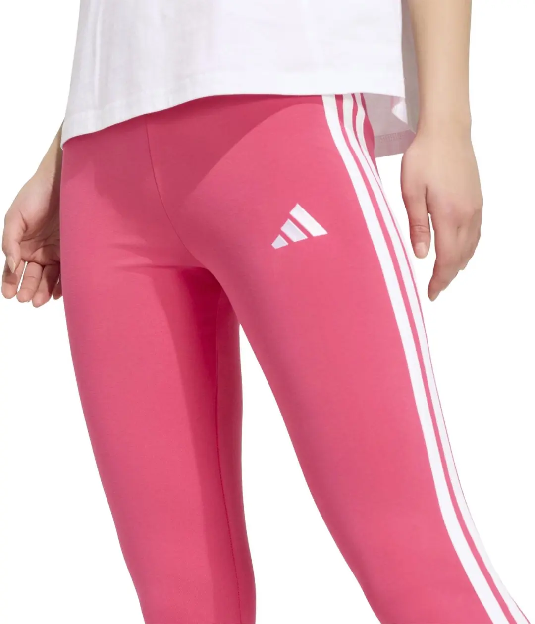 adidas Essentials 3-Stripes Legging Dames - Roze/Wit - afbeelding 3 van 6