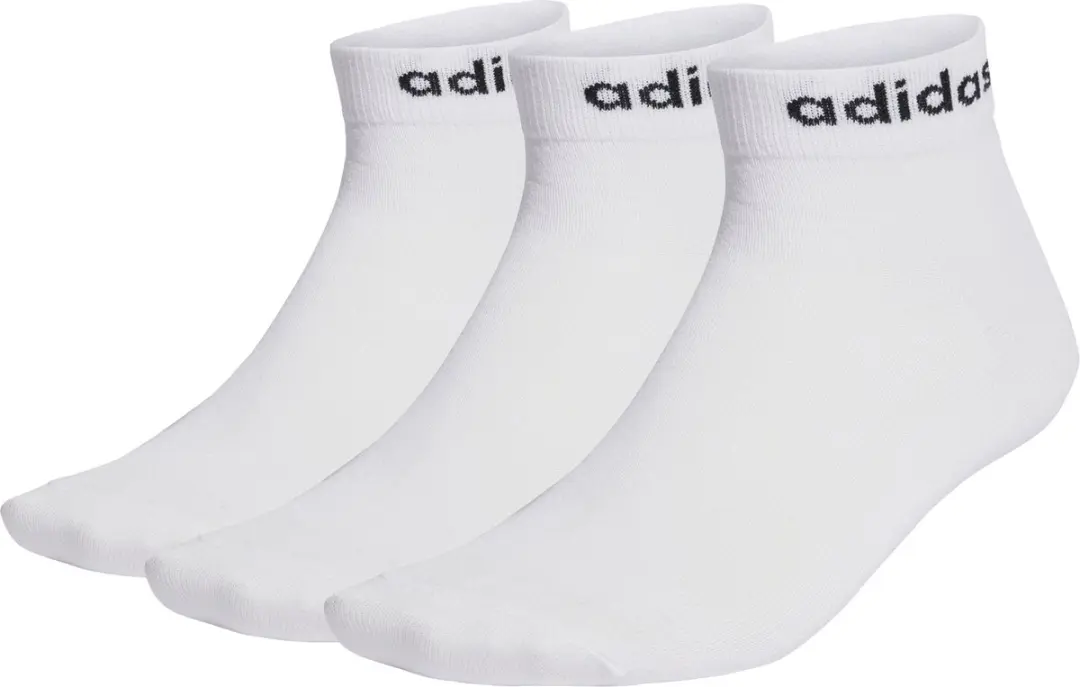 adidas Sportswear Think Linear Enkelsokken 3 Paar - Unisex - Wit- 46-48 - afbeelding 3 van 3
