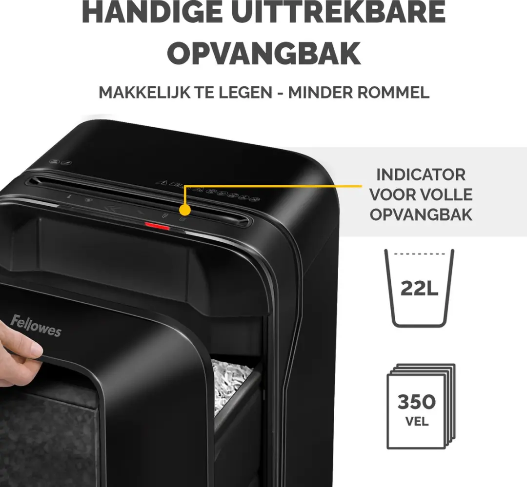Fellowes Powershred LX200 Papierversnipperaar - P4 - 12 vel - afbeelding 3 van 6