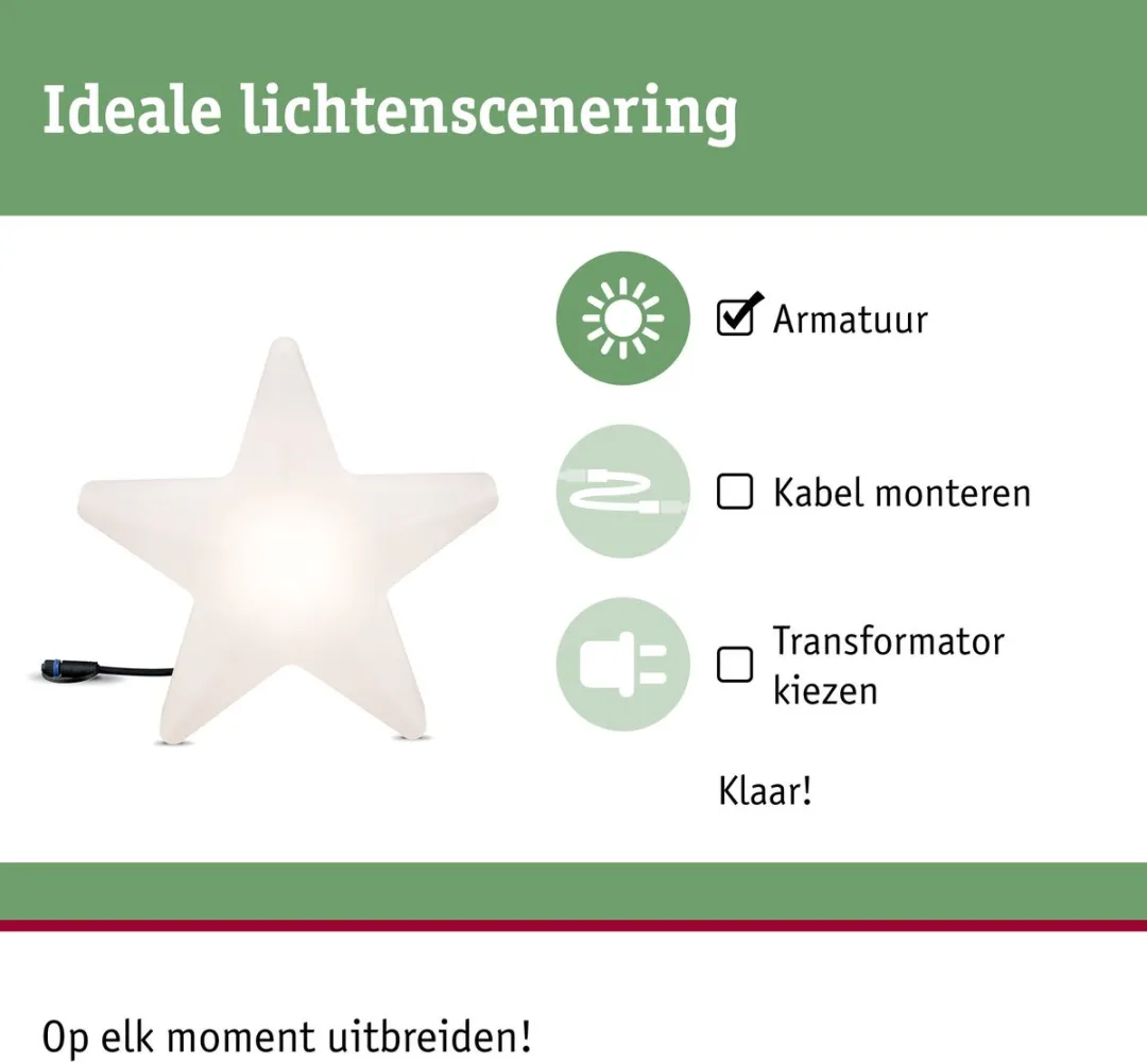 Paulmann Plug & Shine LED Lichtobject Star IP67 3000K