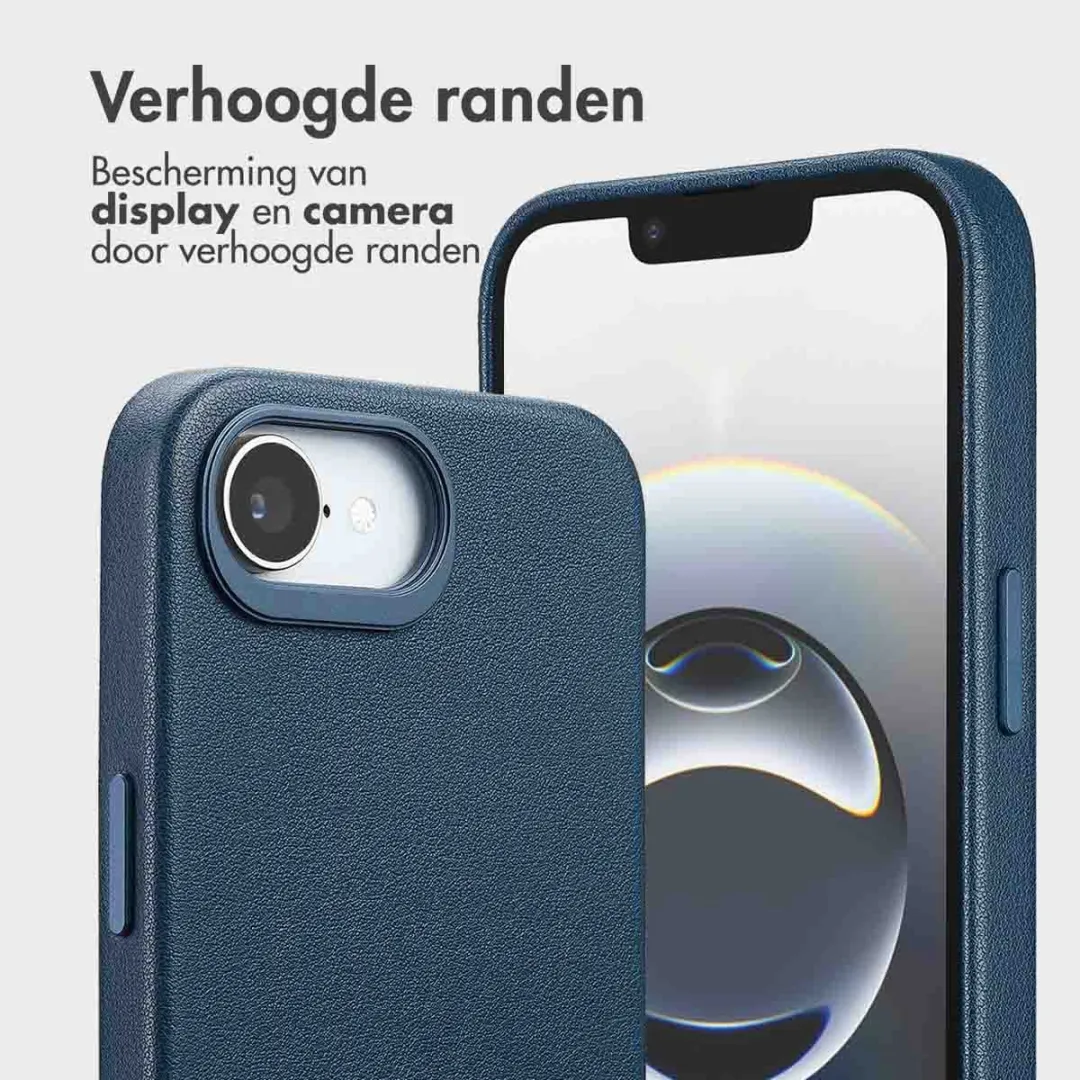 Accezz Hoesje iPhone 16e Leather Bookcase 2-in-1 Nightfall Blue - 3 Pasjes