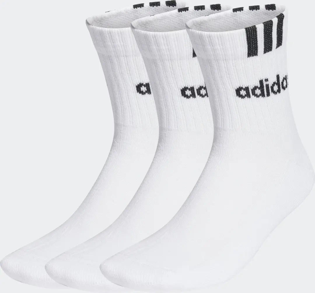 adidas 3-Stripes Linear Sokken - 3 Paar - Wit - afbeelding 5 van 6