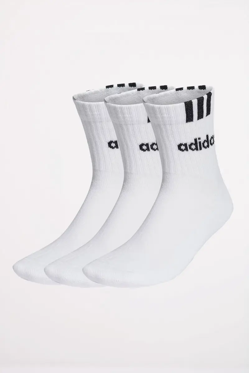 adidas 3-Stripes Linear Sokken - 3 Paar - Wit - afbeelding 2 van 6
